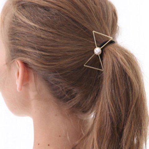 Trendy Graceful Faux Pearl Bowknot Elastic Hair Band For Women  