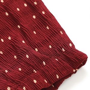 Round Neck Belted Long Sleeve Polka Dot Dress Round Neck Belted Long Sleeve Polka Dot Dress