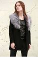 Stylish Boohoo Shawl Faux Fur Collar Women's Coat -  