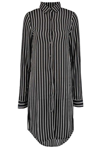 [8% OFF] Elegant Vertical Striped Long Shirt For Women | Rosegal