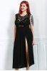 Lace Panel Plus Size Night Out Dress with Slit -  