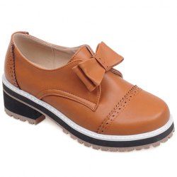 Trendy Bow and Engraving Design Pumps For Women