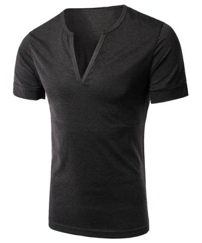 [50% OFF] Simple Style V-Neck Solid Color Short Sleeve Men's T-Shirt ...