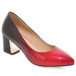 Fashion PU Leather and Gradient Design Pumps For Women
