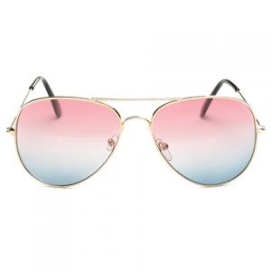 Gradual Color Lenses Metal Frame Pilot Sunglasses