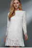 Lace Mini Long Sleeve Wedding Dress -  