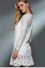 Lace Mini Long Sleeve Wedding Dress -  