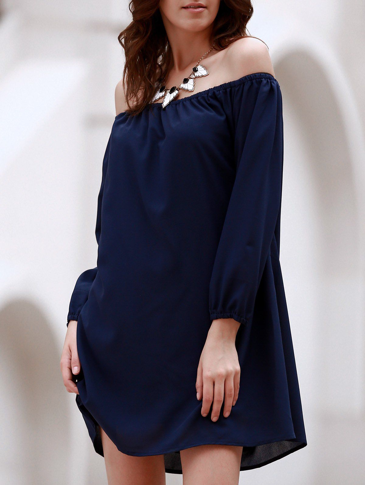 off shoulder tunic dress