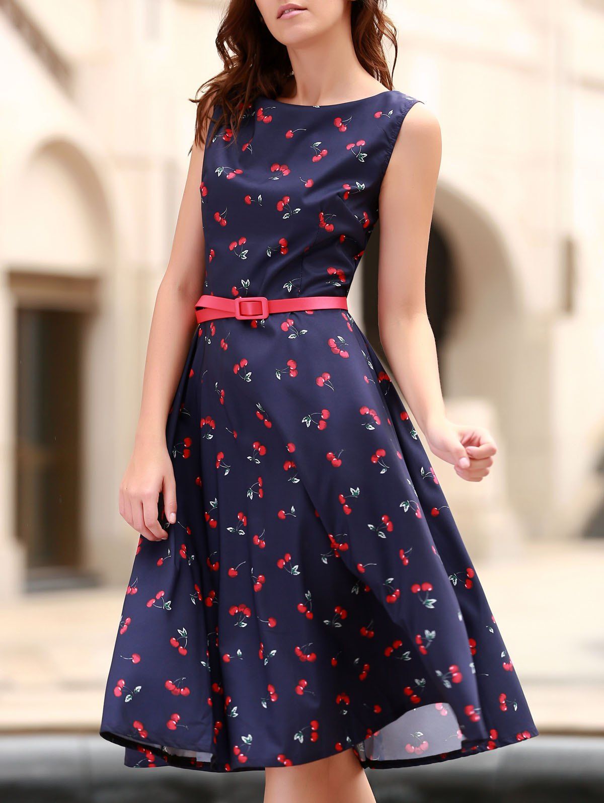 cherry print robe