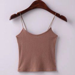 rosegal spaghetti strap ribbed skinny tank