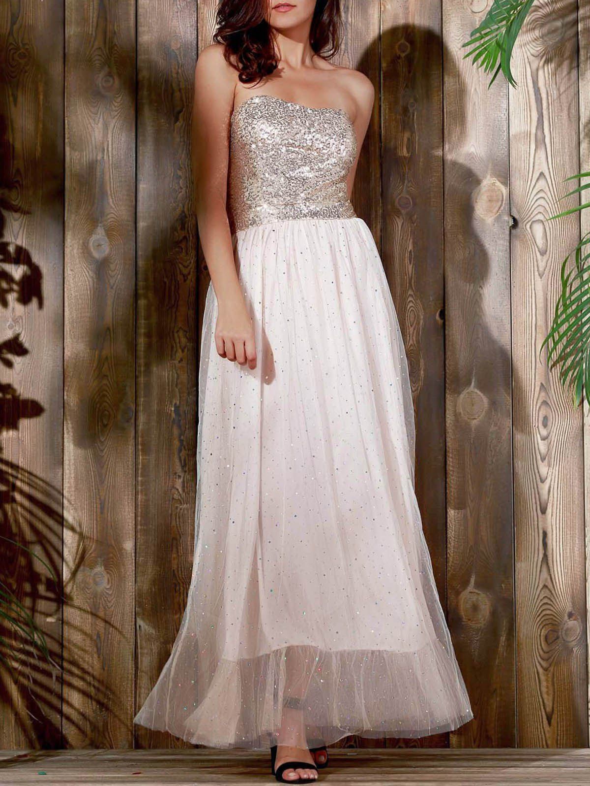 bandeau evening dress