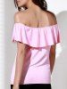 Sweet Off The Shoulder Flounced Blouse For Women -  