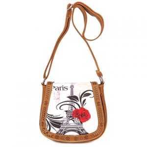 Stylish Floral Print and Engraving Design Shoulder Bag For Women