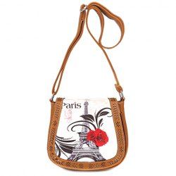 Stylish Floral Print and Engraving Design Shoulder Bag For Women