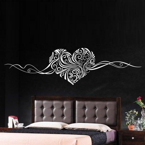 

Heart Vine Pattern Bedroom Decorative Stickers For Wall, White