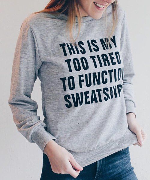 Chic Trendy Women's Letter Pattern Loose Long Sleeve Sweatshirt  