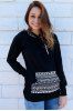 Chic Hooded Long Sleeve Geometric Print Women's Hoodie -  