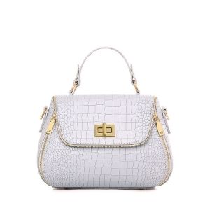 Retro Hasp and Crocodile Print Design Tote Bag For Women