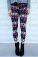 Chic Geometrical Print Color Block Skinny Leggings For Women -  