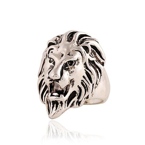 Trendy Punk Style Lion Head Shape Ring For Men  