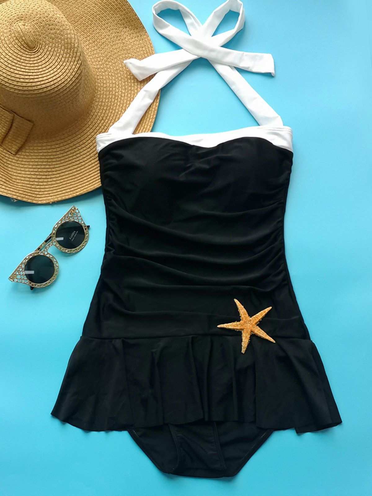 halter neck one piece swimsuit