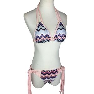 Stylish Halter Neck Tribal Print Women's Bikini Set