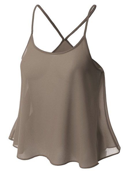 [54% OFF] Chiffon Camisole Tank Top | Rosegal