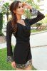 Cowl Neck Long Sleeve Sequins Dress -  