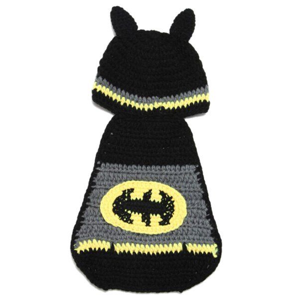 

High Quality Hand Knitting Photography Bat Shape Baby Clothes Suits, Black