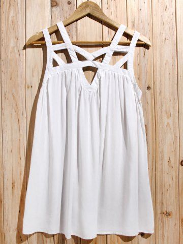 sleeveless cut cute pleated mini dress rosegal dresses casual