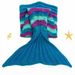 Stylish Sea Wave Pattern Mermaid Shape Kid's Knitted Blanket and Throws -  