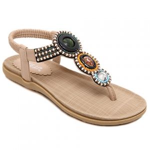 Casual Elastic and Beading Design Sandals For Women