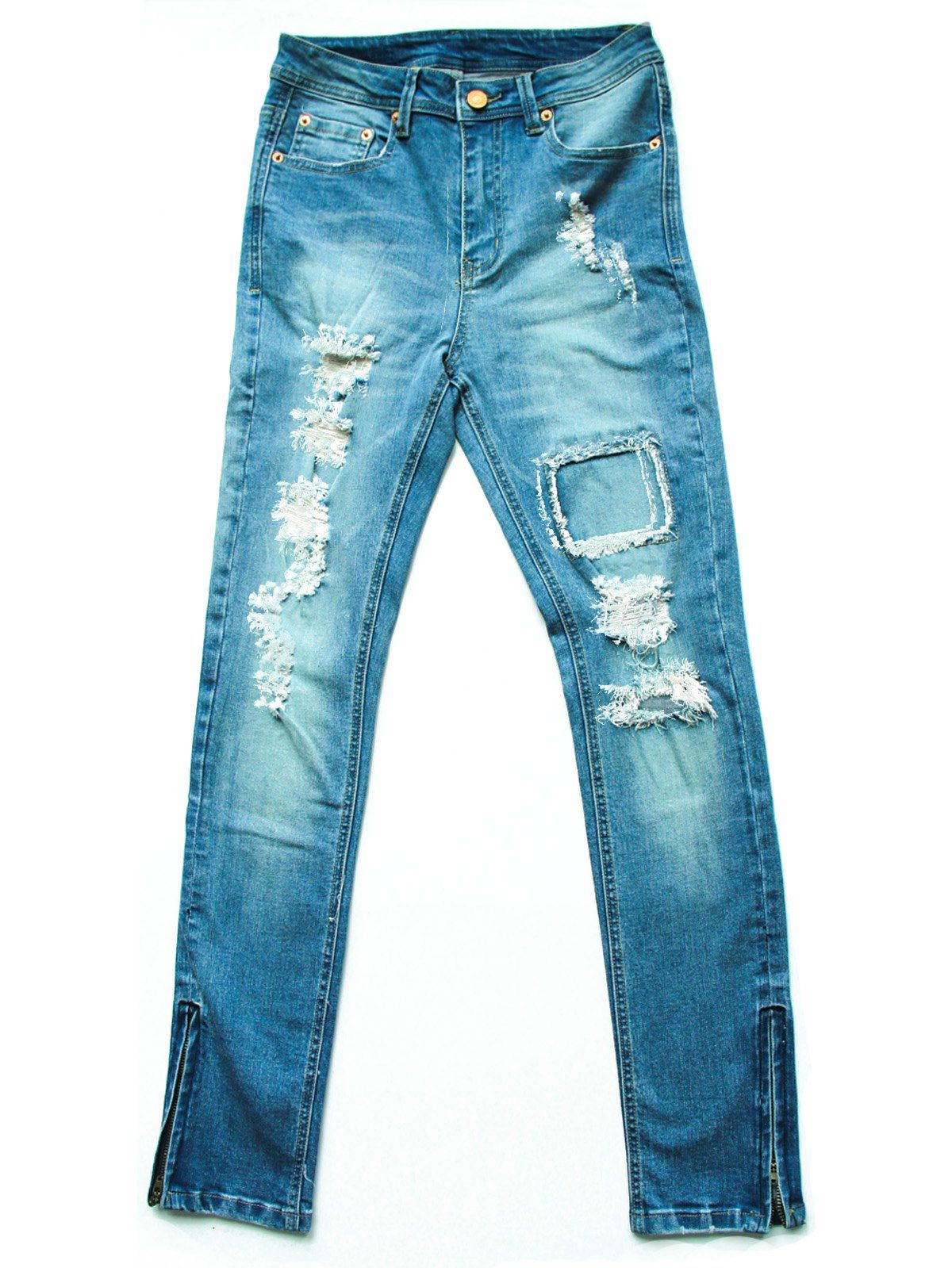 [ 52 OFF ] 2018 Street Style Bleach Wash Ripped Jeans For Women In