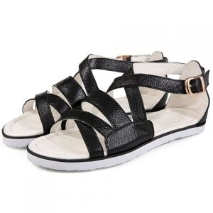 flat leather sandals with criss cross straps