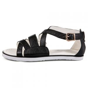 flat leather sandals with criss cross straps