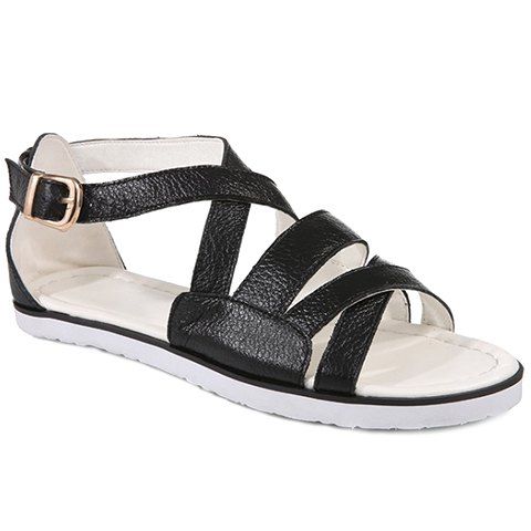 flat leather sandals with criss cross straps