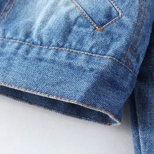 Blue L Ripped Denim Jacket With Pockets | RoseGal.com