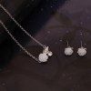 Flower Leaf Shape Rhinestone Jewelry Set (Necklace Bracelet and Earrings) -  