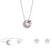 Crescent Star Shape Rhinestoned Jewelry Set (Necklace+Bracelet+Earrings) -  