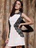 Elegant Round Collar Lace Spliced Ruffles Sleeveless Dress For Women -  