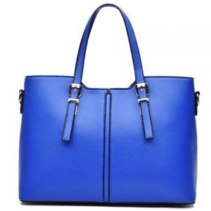 Concise Solid Color and Buckles Design Tote Bag For Women