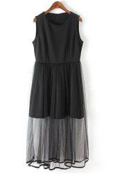 casual rosegal spliced gauze sleeveless