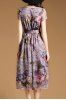 Floral Print Midi Chiffon Summer Holiday Dress -  
