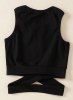 Fashionable Jewel Collar Criss-Cross Solid Color Tank Top For Women -  