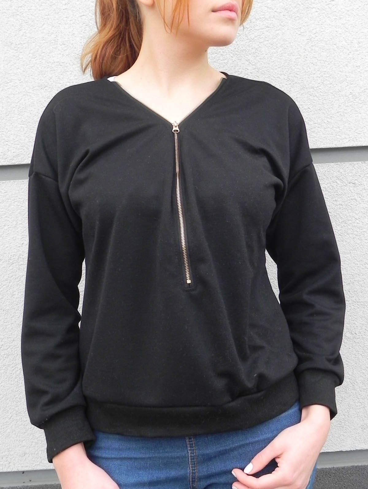 black v neck sweatshirts