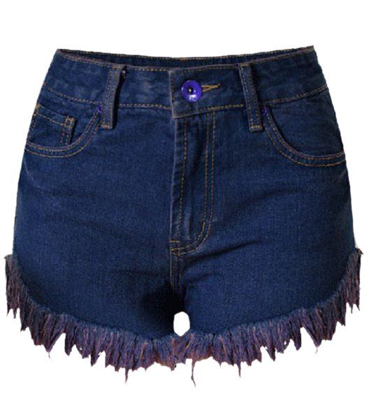 Fancy Chic High-Waisted Zipper Fly Fringe Women's Shorts  