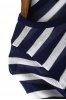 Stylish Round Neck Short Sleeve Striped Knit Women's T-Shirt -  