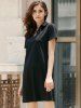 Lace-Up Short Sleeve T-shirt Casual Dress -  