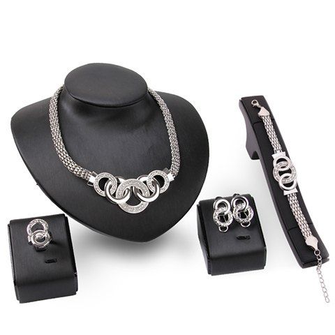 Cheap A Suit of Hollowed Circle Jewelry Set  