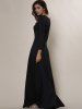 Plus Size Low Cut Prom Dress with Sleeves -  
